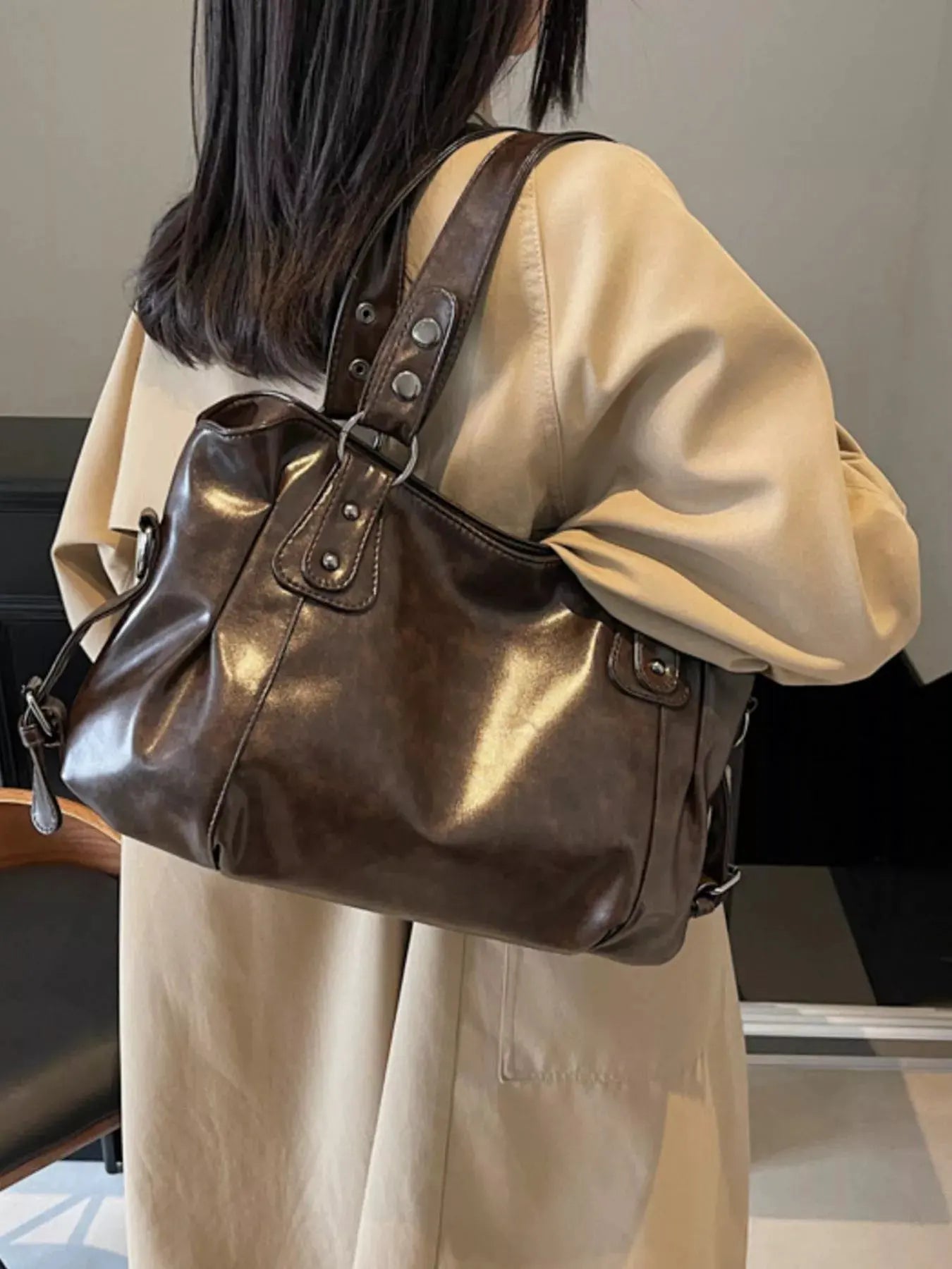 Vintage Style Leather Handbag by Partner Label