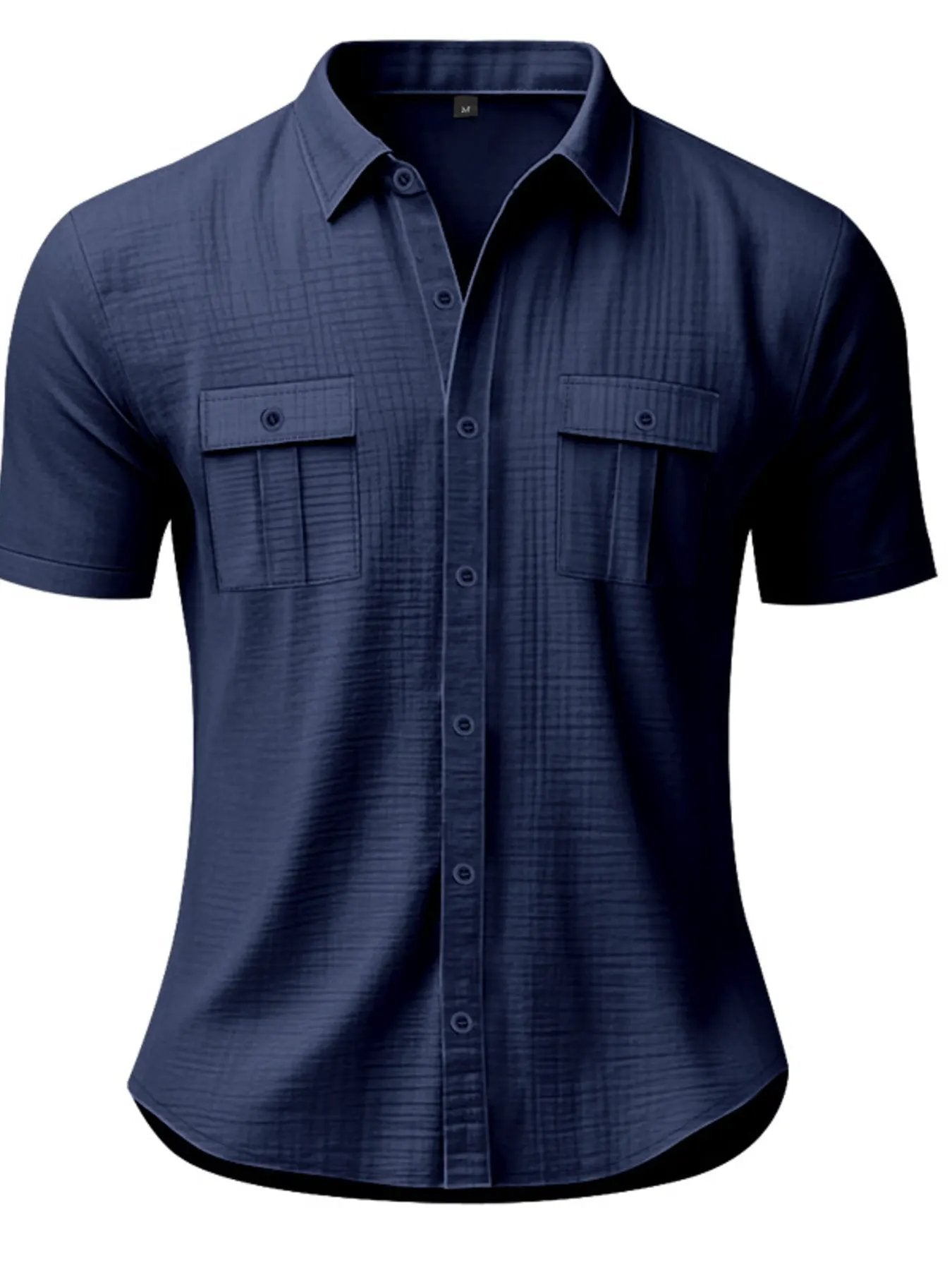 Men's Full Size Short Sleeve Shirt with Pockets Plus Size by Trendsi