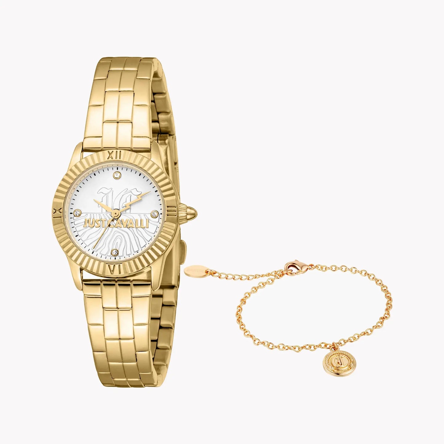 Just Cavalli Women's Gold Alloy Watch, Silver Dial | Jc1l328m0055 by JUST CAVALLI