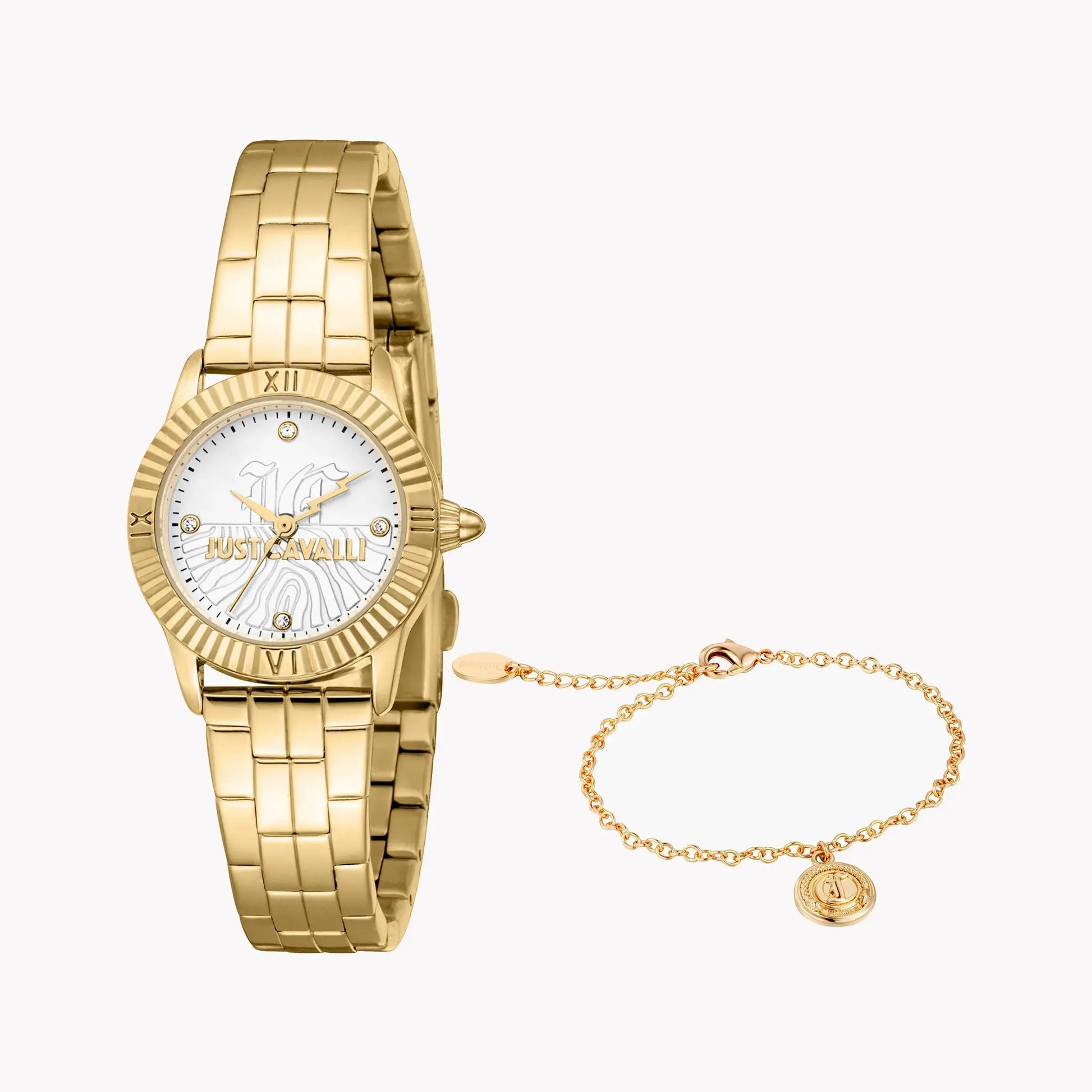 Just Cavalli Women's Gold Alloy Watch, Silver Dial | Jc1l328m0055 by JUST CAVALLI