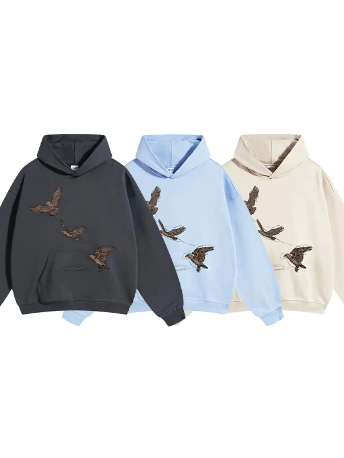 Men's Graphic Long Sleeve Hoodie with Kangaroo Pocket by Partner Label