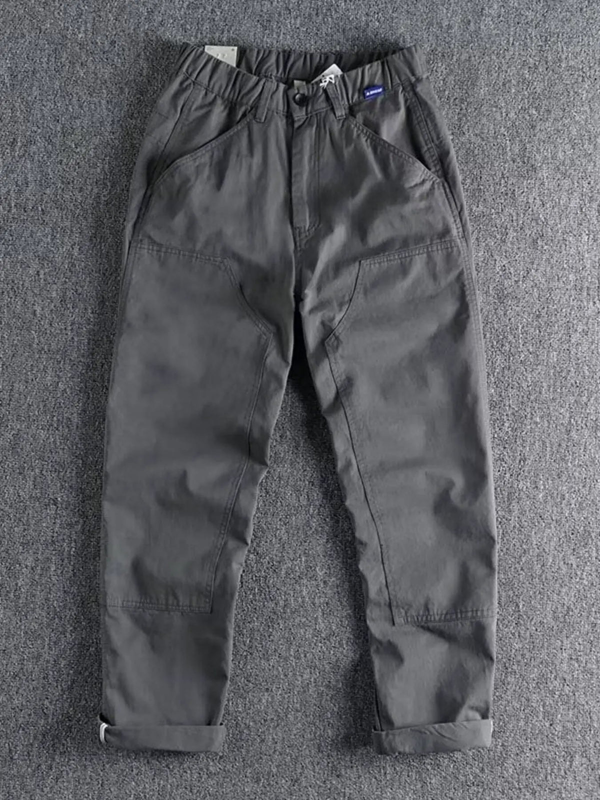 Men's Plus Size Casual Elastic Waist Cargo Pants by Partner Label