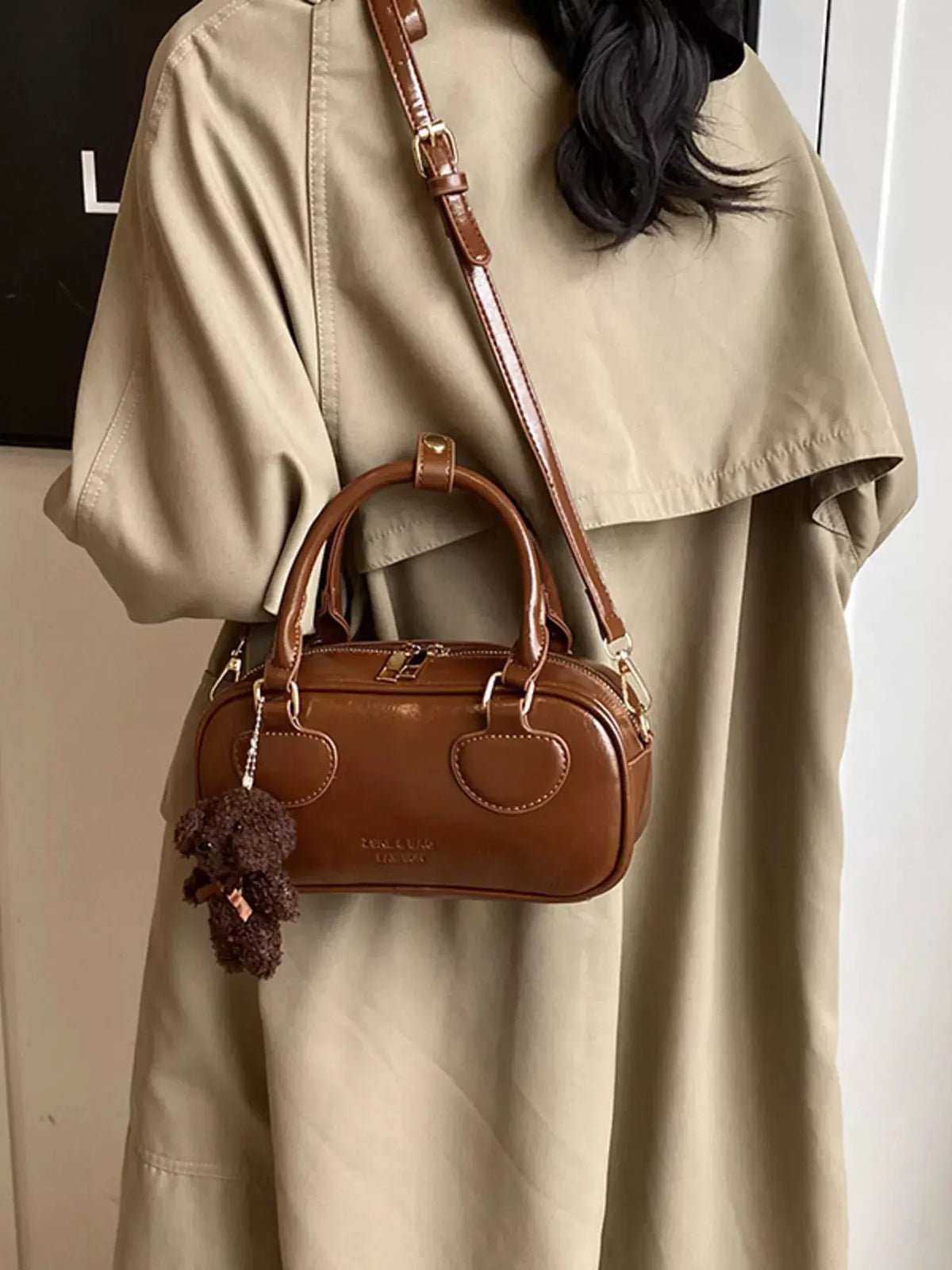 Vintage Style Crossbody Bag with Charm by Partner Label