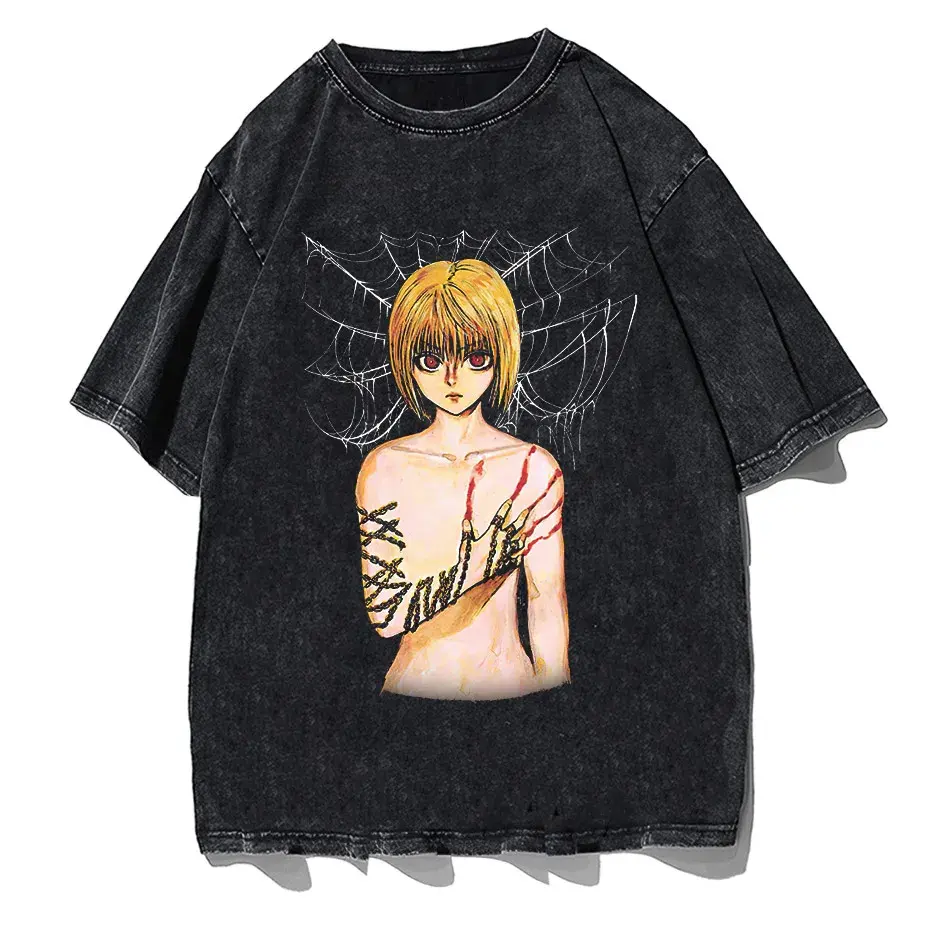 Men's Hip Hop Streetwear Anime Graphic T-Shirt Oversized Cotton Tee by Vimost Shop