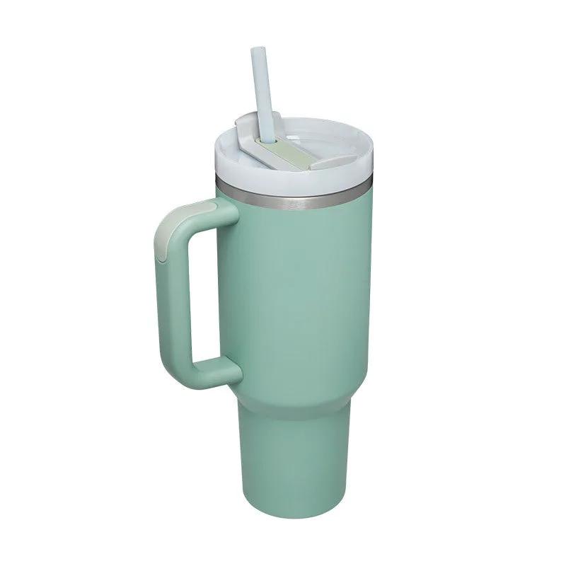 40 Oz Tumbler With Handle Straw Insulated, Stainless Steel Spill Proof Vacuum Coffee Cup Tumbler With Lid Tapered Mug Gifts For Valentine Lover Suitable For Car Gym Office Travel by Maiden-Art