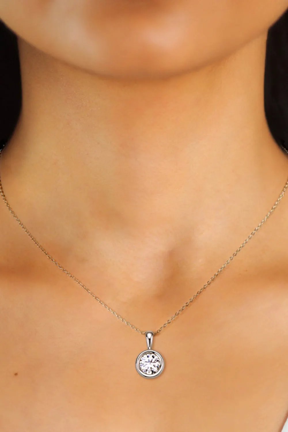 2 Carat Moissanite 925 Sterling Silver Necklace by Partner Labels
