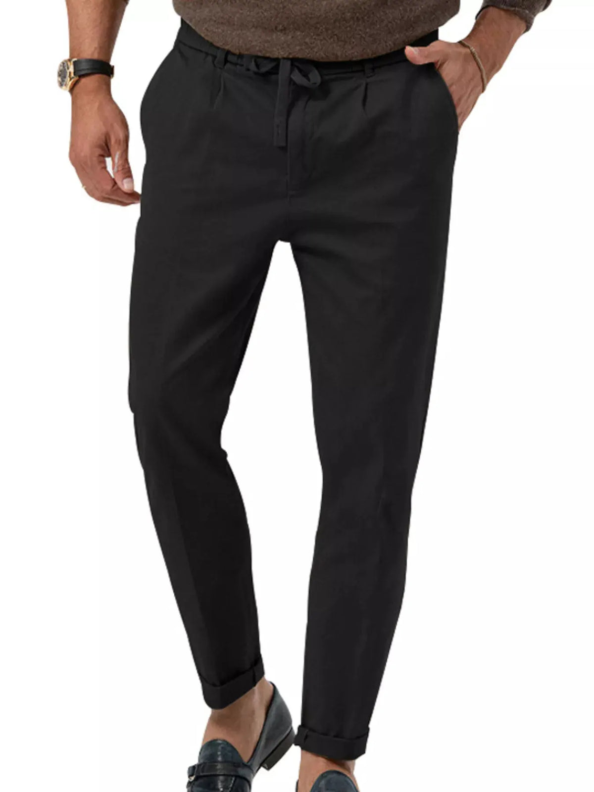 Men's Full Size Casual Drawstring Pants Plus Size by Trendsi