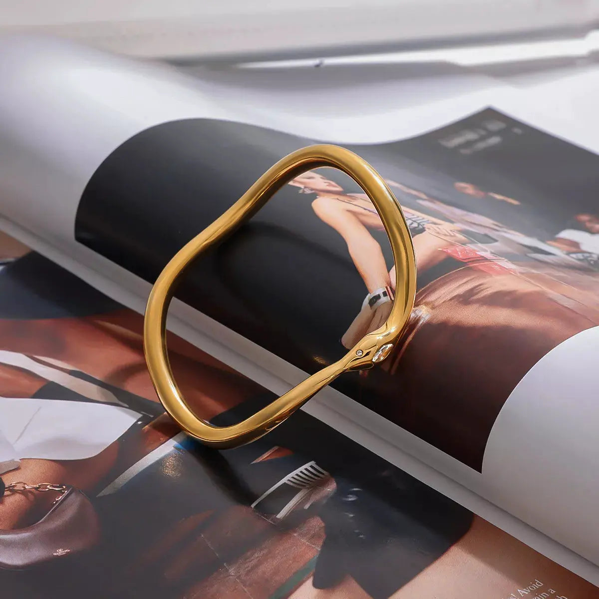 18K Gold-Plated Wave Bracelet by Partner Label