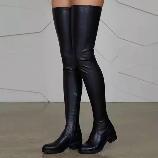 Over-the-Knee Block Heels Boots by Partner Label