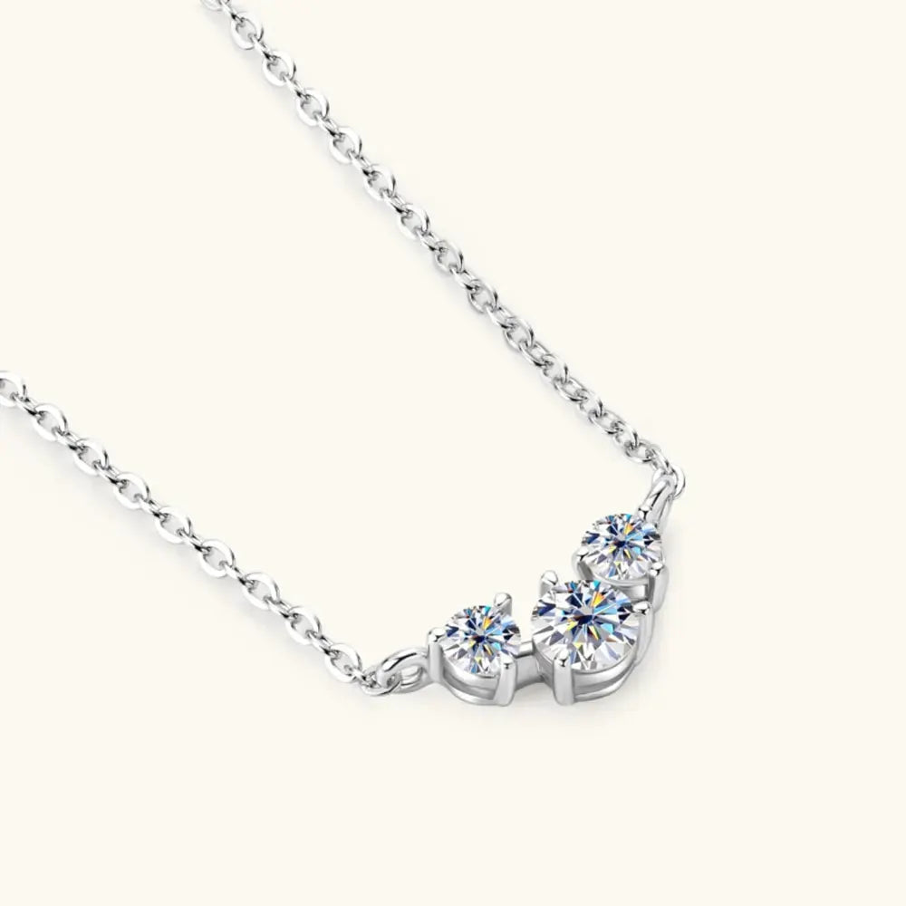 925 Sterling Silver Inlaid Moissanite Necklace by Partner Label