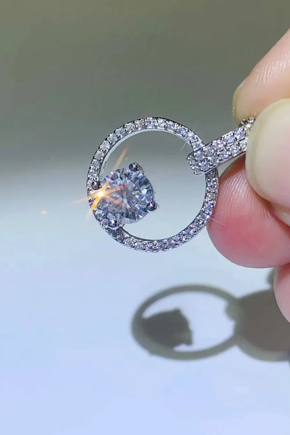1 Carat Moissanite 925 Sterling Silver Necklace by Partner Label