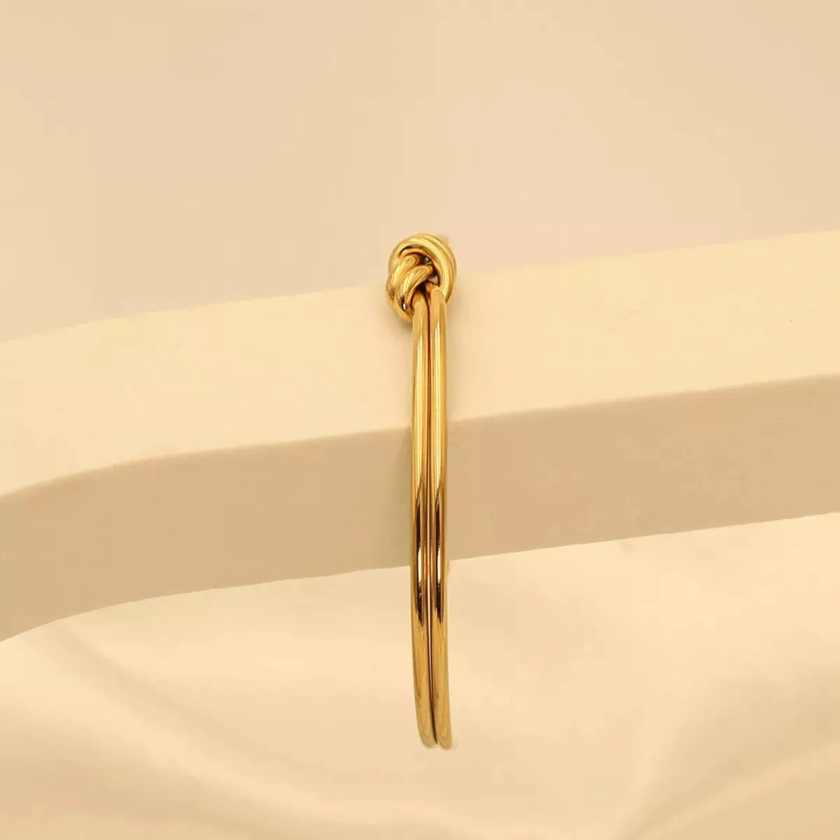 18K Gold-Plated Knot Open Bracelet by Partner Label