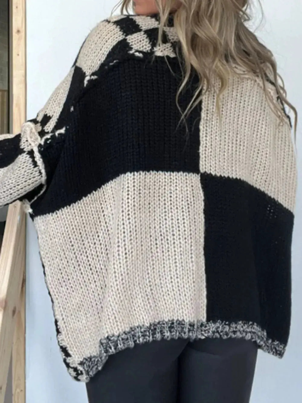 Plaid Open Front Long Sleeve Cardigan by Partner Label