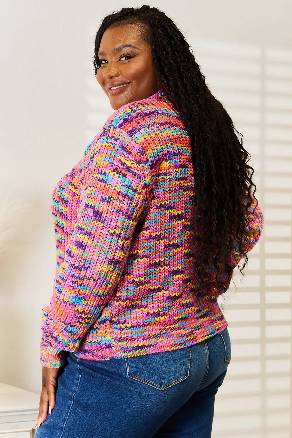Angel Wings Woven Right V-Neck Long Sleeve Cardigan by Angel Wings