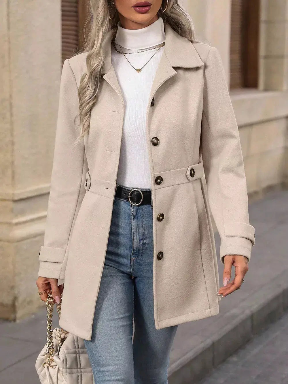 Collared Neck Button Up Coat | Partner Labels Selection by Partner Label