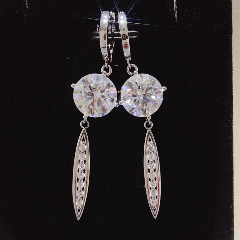 10 Carat Moissanite 925 Sterling Silver Earrings by Partner Label