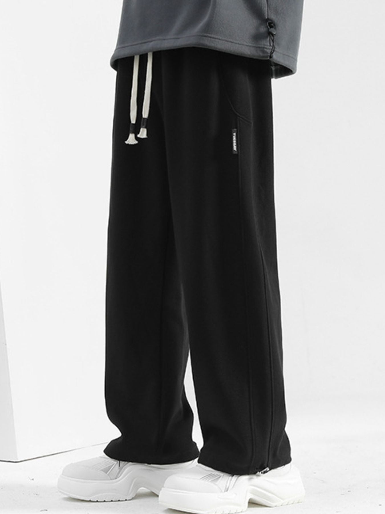 Men's Plus Size Casual Loose-Fit Drawstring Pants by Partner Label