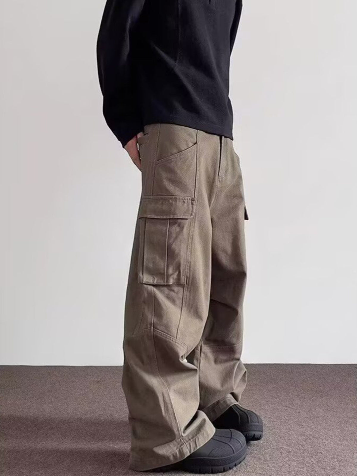 Men's Full Size Loose Fit Cargo Pants Plus Size by Partner Label