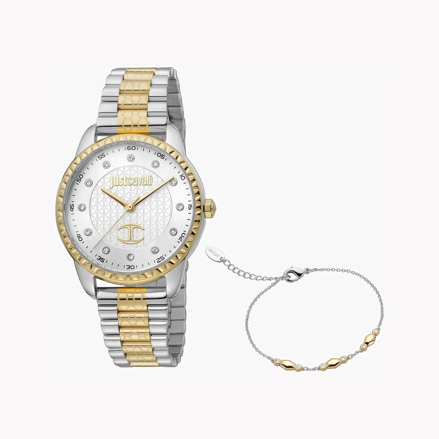 Just Cavalli Women's Silver & Gold Watch, Silver Dial | Jc1l176m0085 by JUST CAVALLI