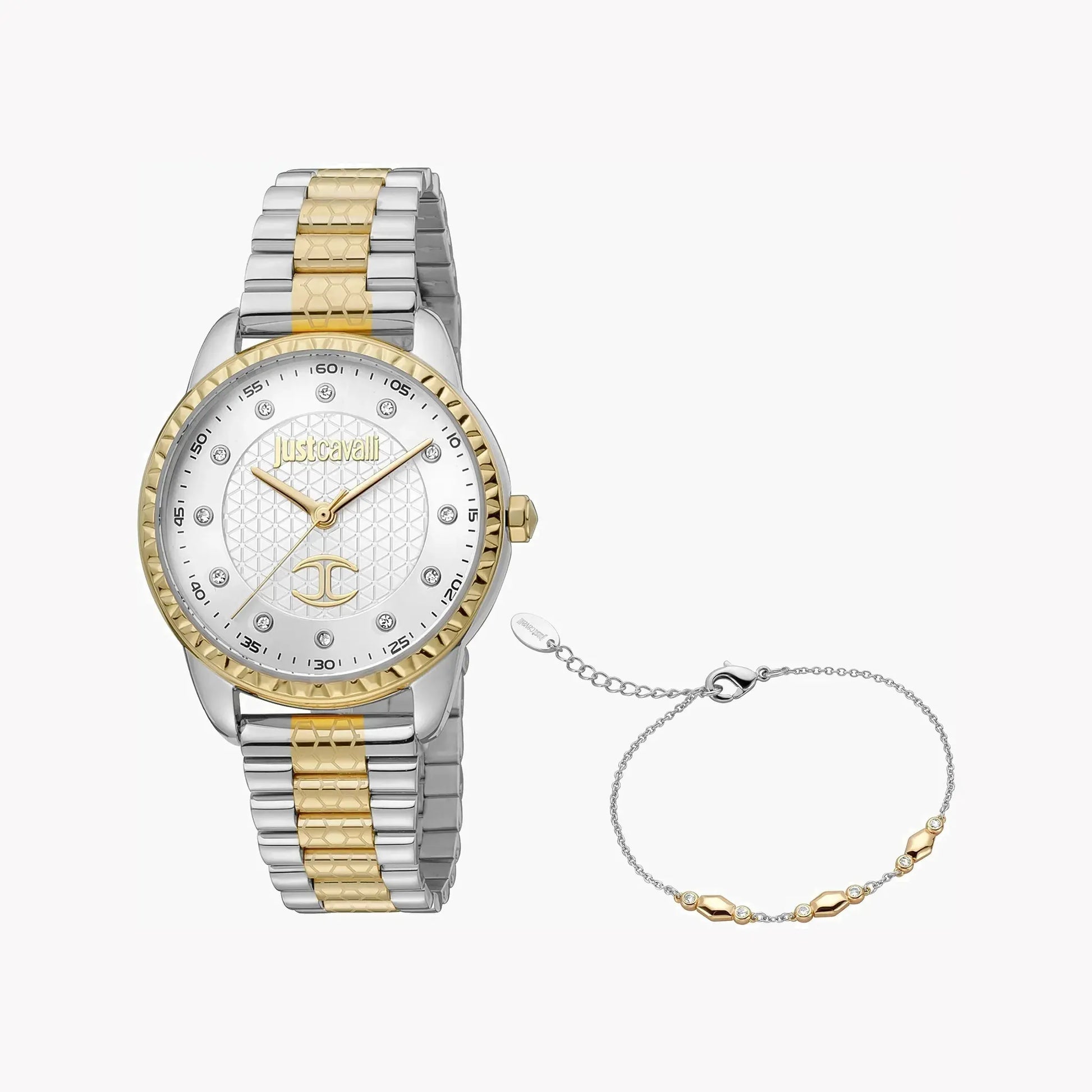 Just Cavalli Women's Silver & Gold Watch, Silver Dial | Jc1l176m0085 by JUST CAVALLI