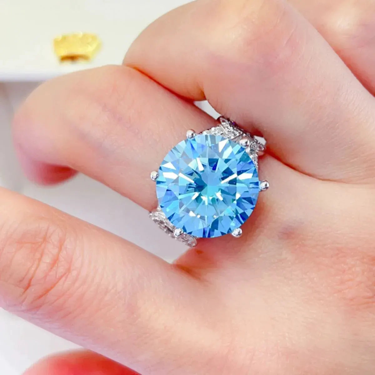 10 Carat Moissanite 925 Sterling Silver Ring by Partner Label