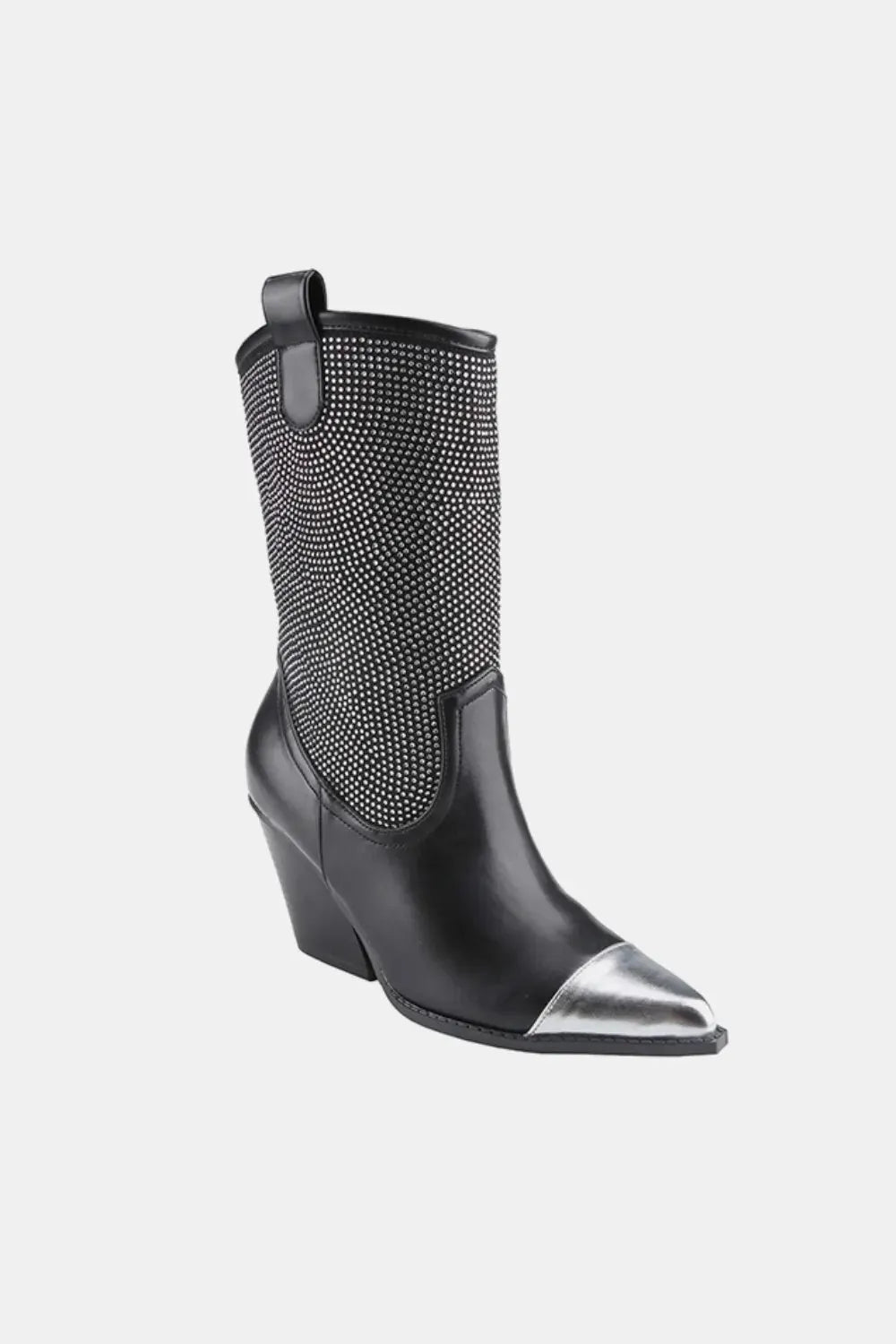Weeboo Chunky Heel Rhinestone Western Cowboy Boots by Weeboo