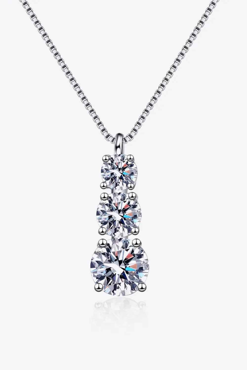 Moissanite Triple-Pendant Necklace by Partner Labels