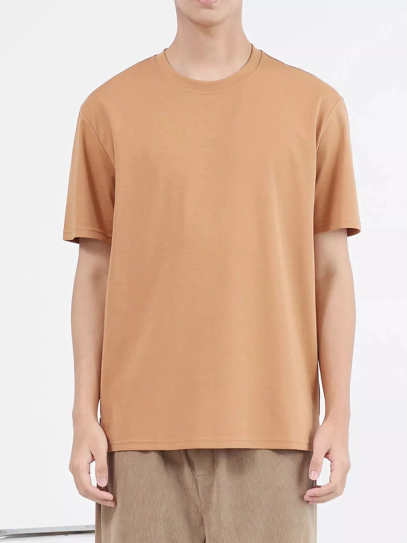 Men's Plus Size Classic Crew Neck T-Shirt by Trendsi