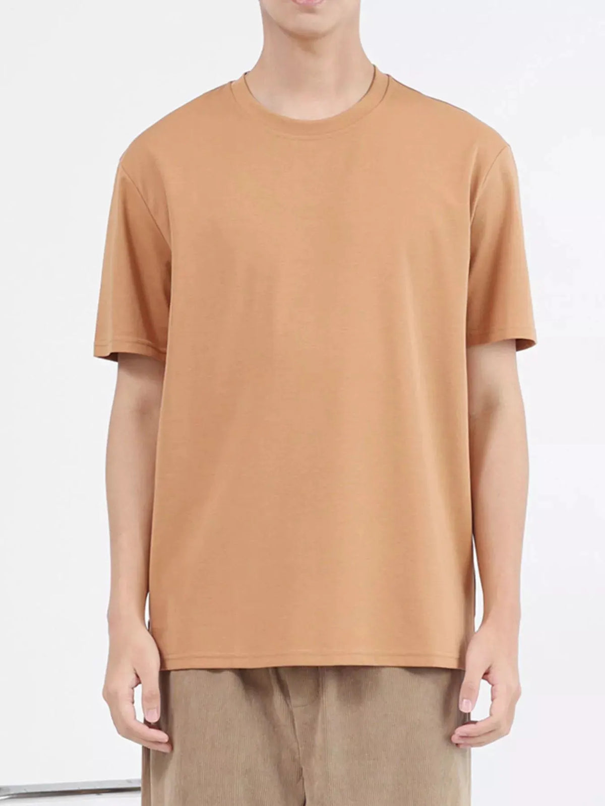 Men's Plus Size Classic Crew Neck T-Shirt by Trendsi