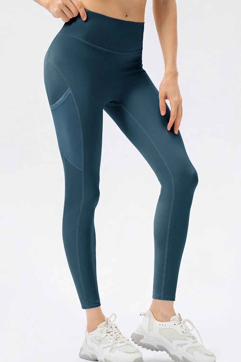 High Waist Slim Fit Long Sports Pants by Partner Label