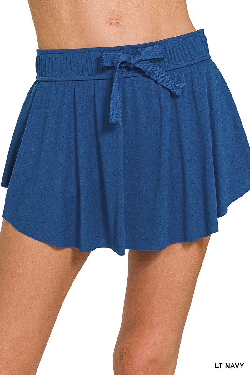 Zenana Ruffle Hem Tennis Skirt With Hidden Inner Pockets by Zenana