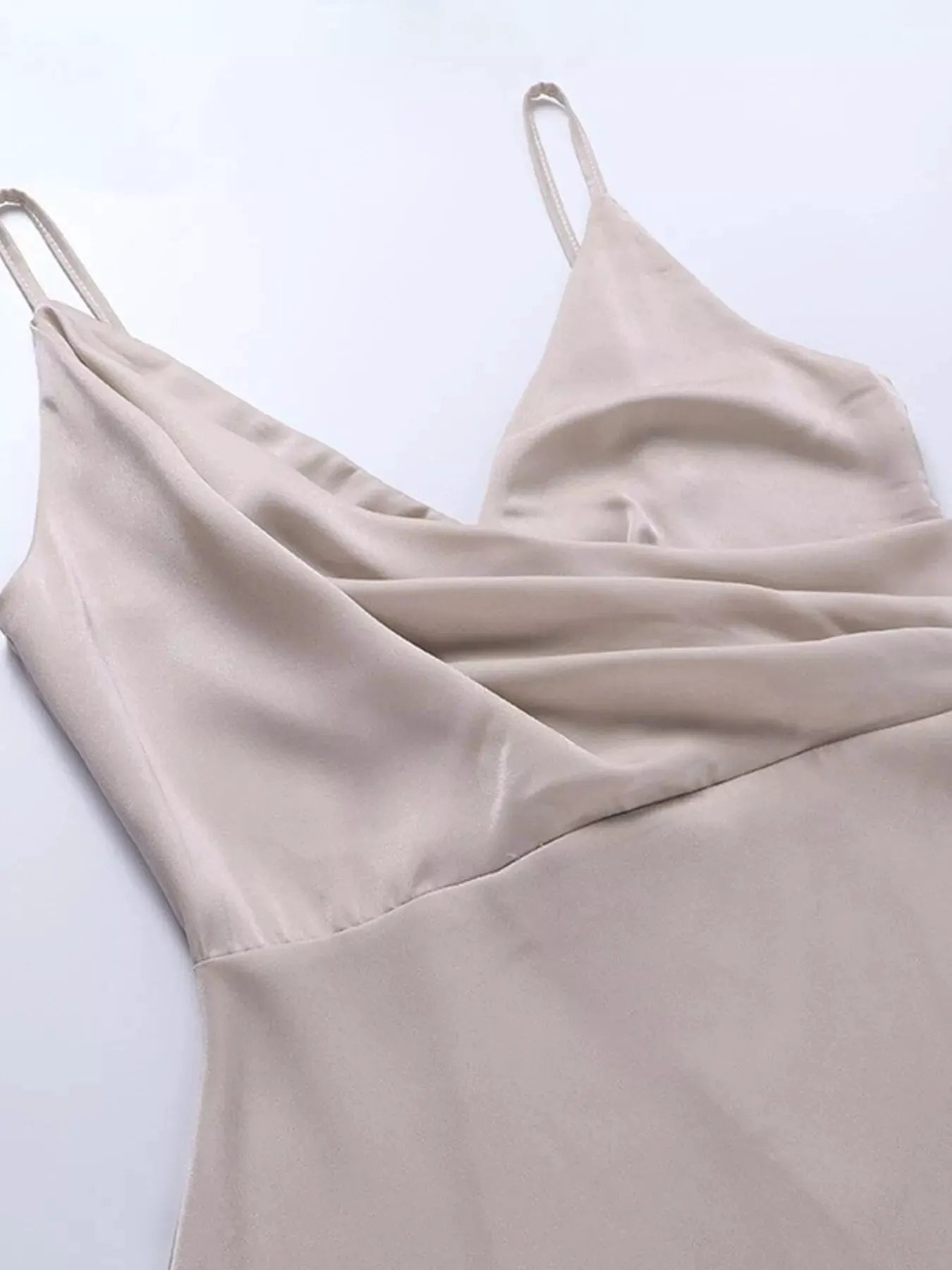 Ruched Slit Spaghetti Strap Dress by Partner Label