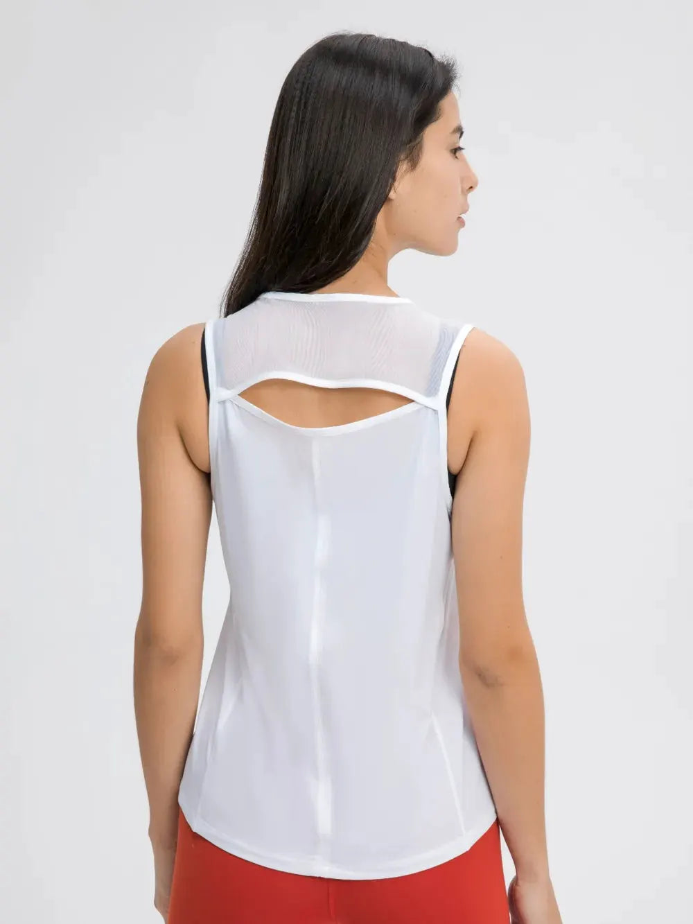 Millennia Cutout Back Round Neck Active Tank by Millennia
