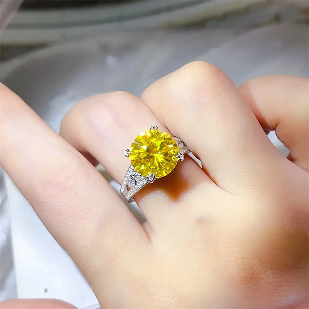 5 Carat Moissanite 925 Sterling Silver Ring by Partner Label