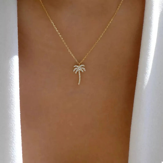 Palm Tree Pendant Necklace by Partner Labels
