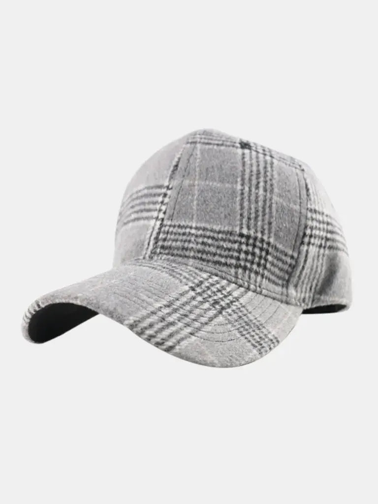 Plaid Adjustable Cotton Baseball Cap by Partner Label