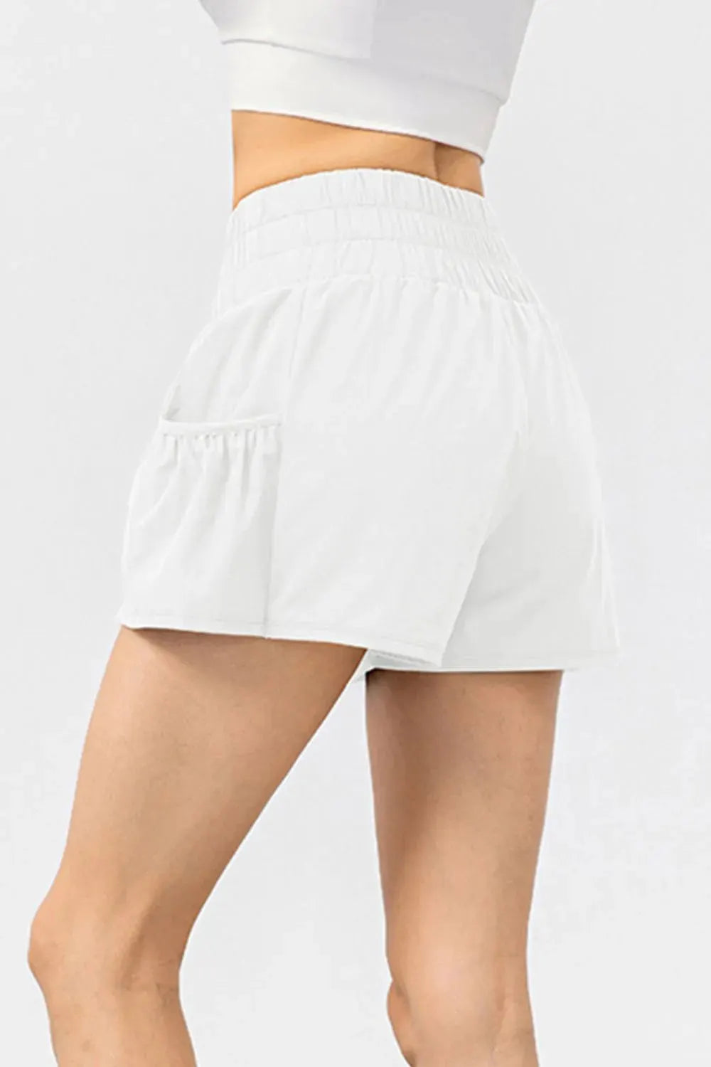 Elastic Waist Pocketed Active Shorts by Partner Label