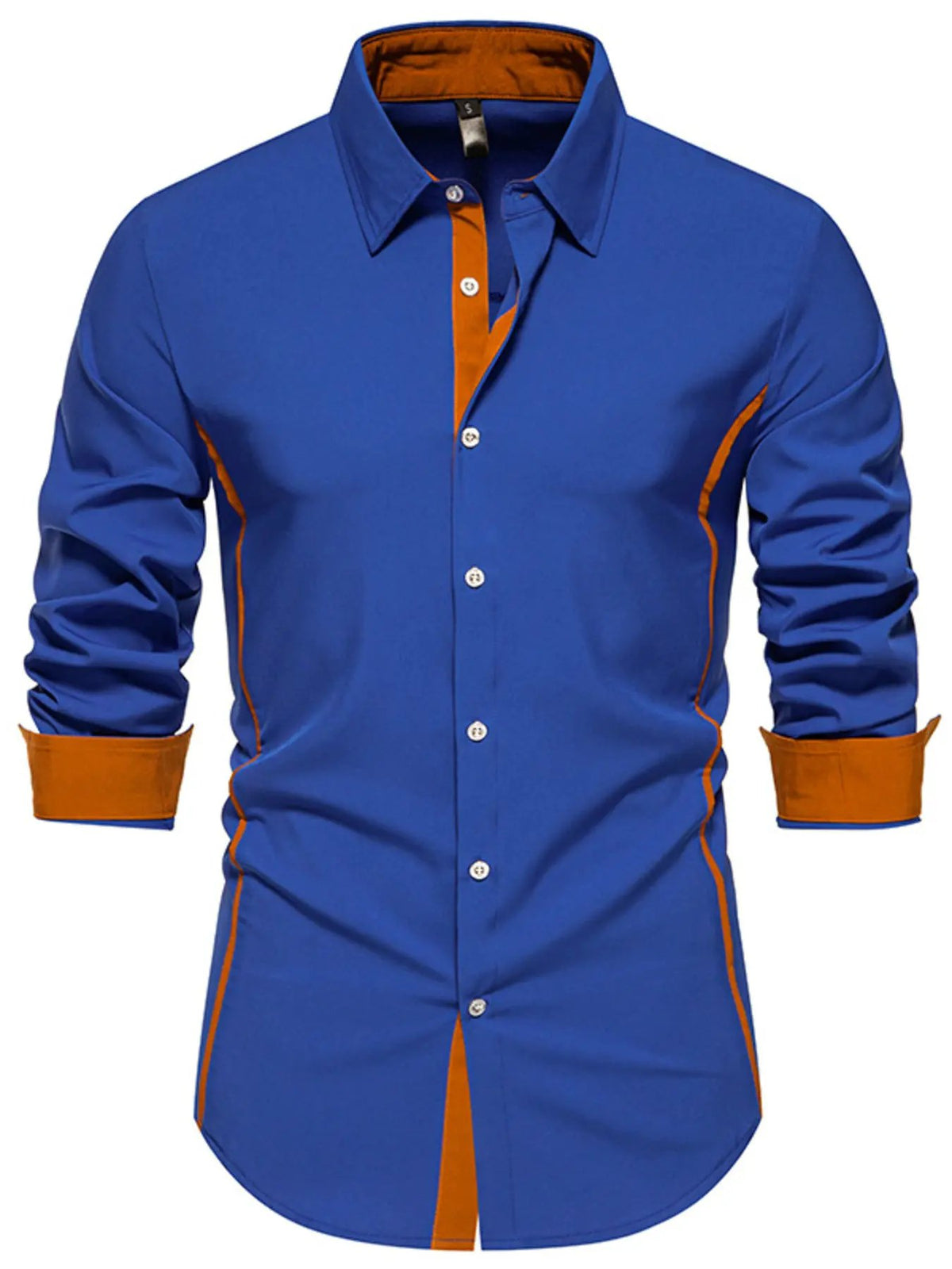 Men's Contrast Trim Button-Down Shirt by Trendsi