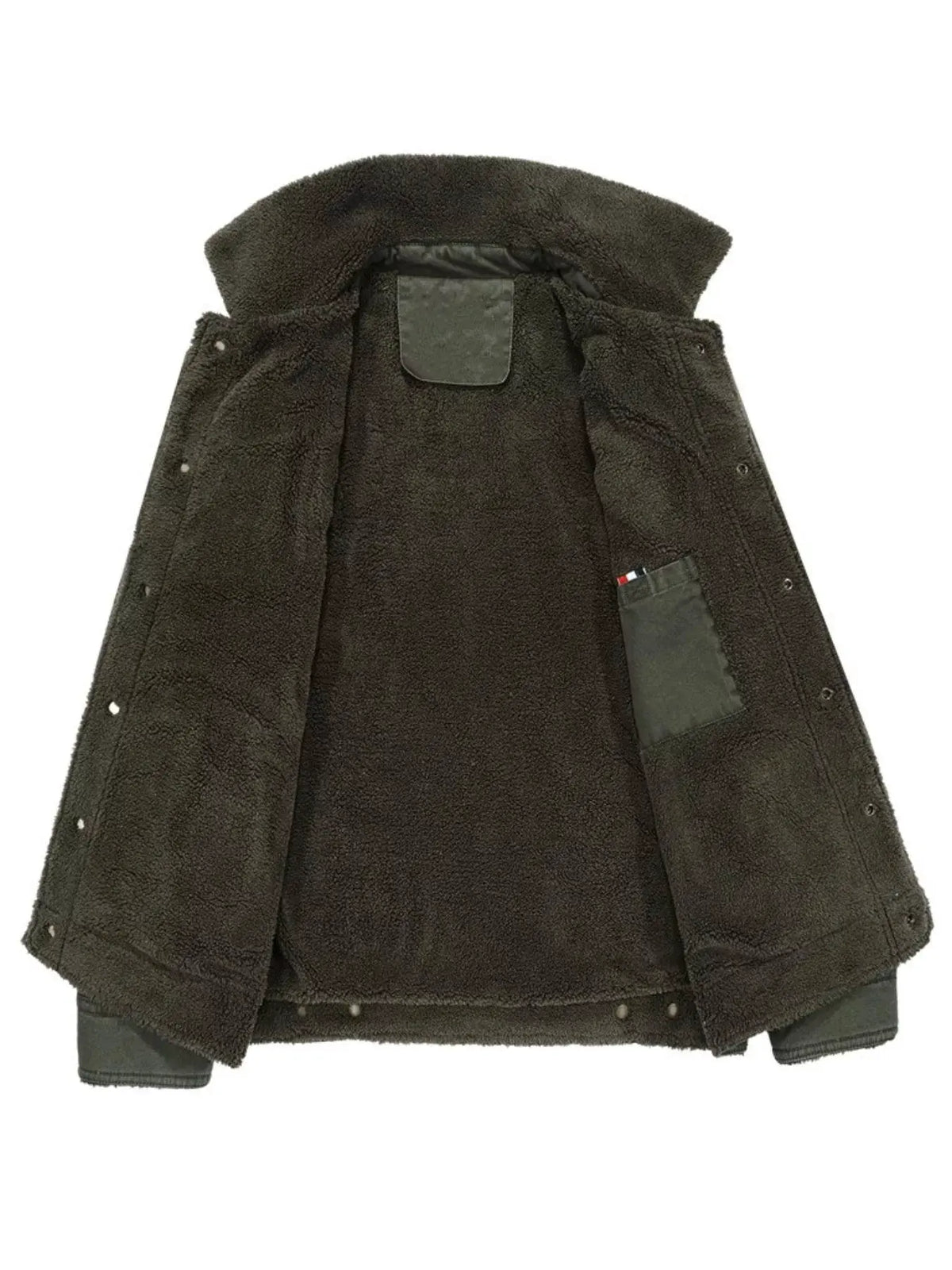Men's Plus Size Solid Color Sherpa Lined Jacket by Partner Label