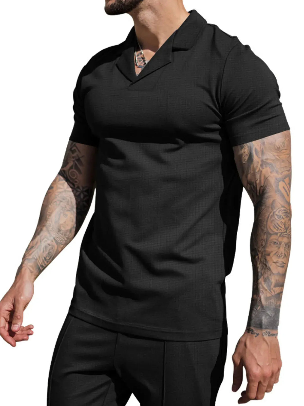 Men's Plus Size Short Sleeve Top and Shorts Set by Trendsi