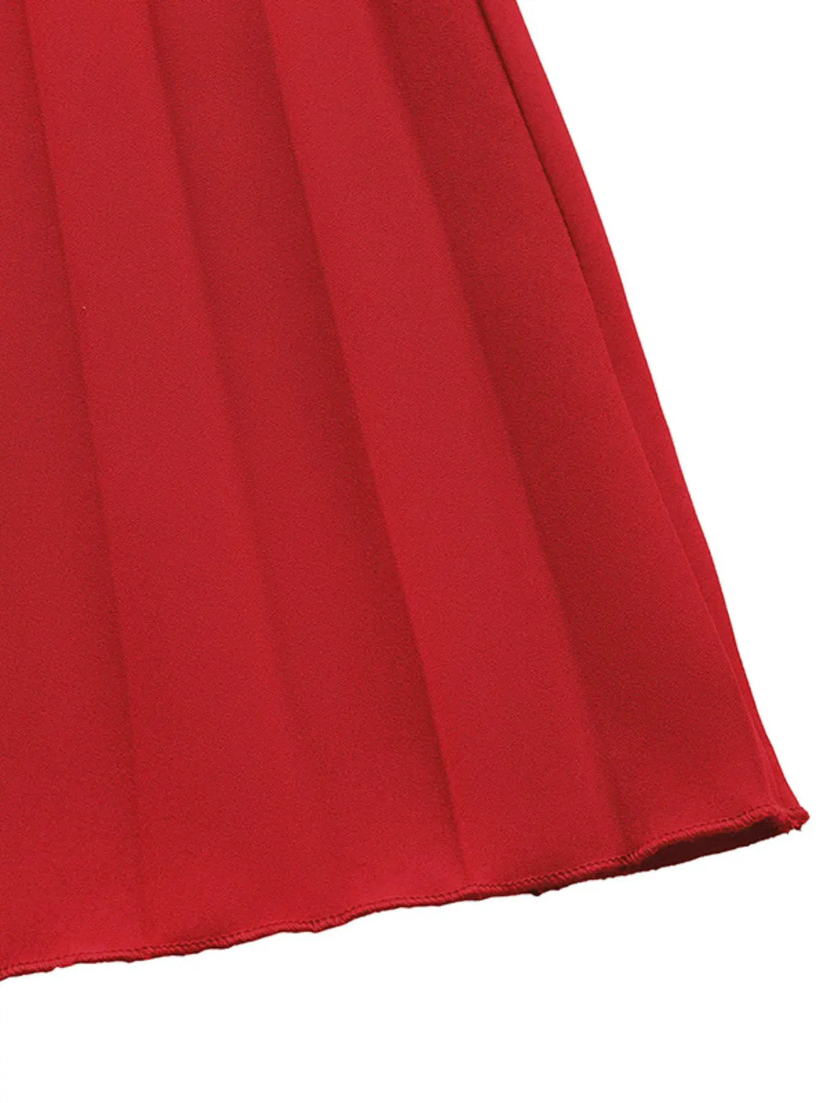 Off-Shoulder Ruffle Pleated Midi Dress by Partner Label