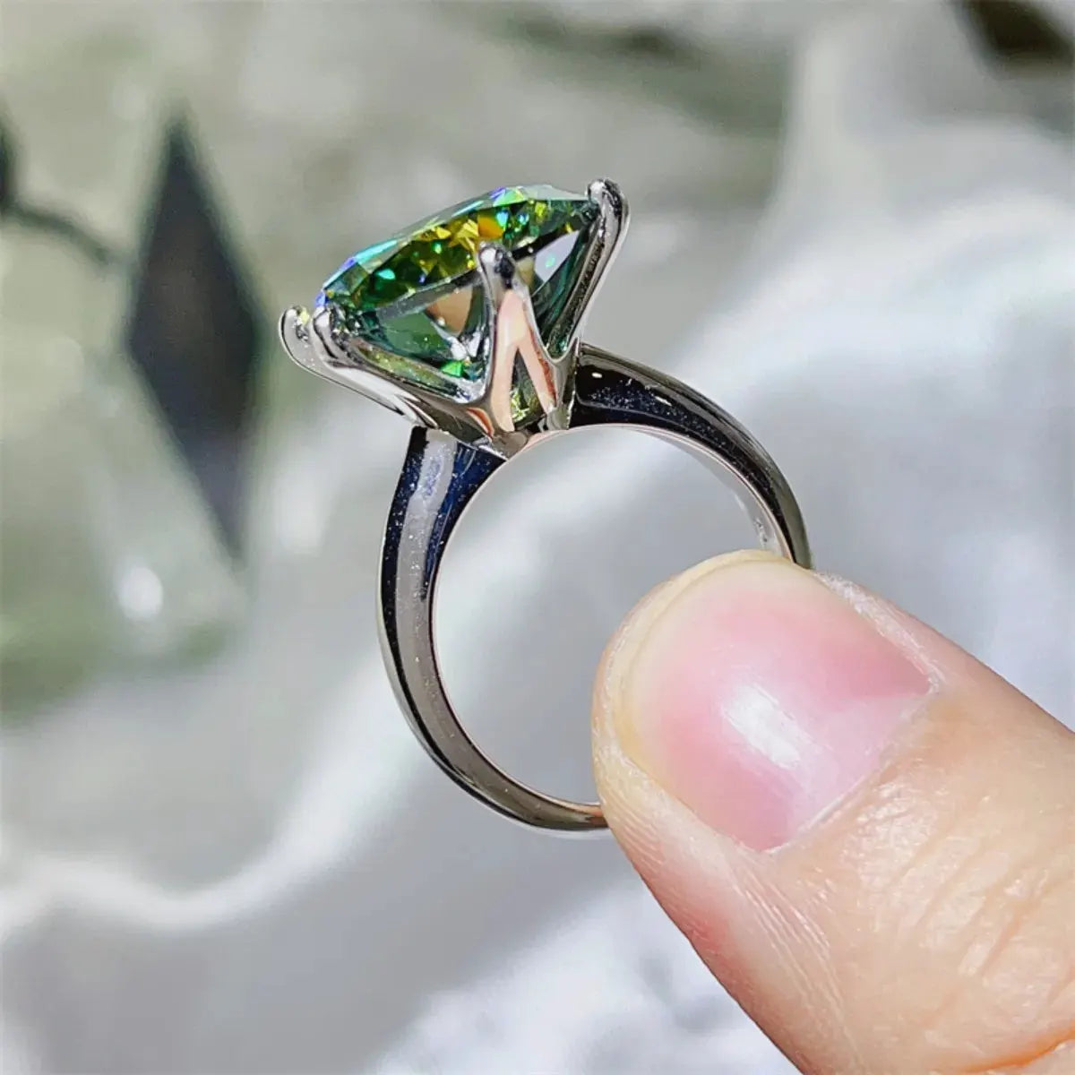10 Carat Moissanite 925 Sterling Silver Ring by Partner Label