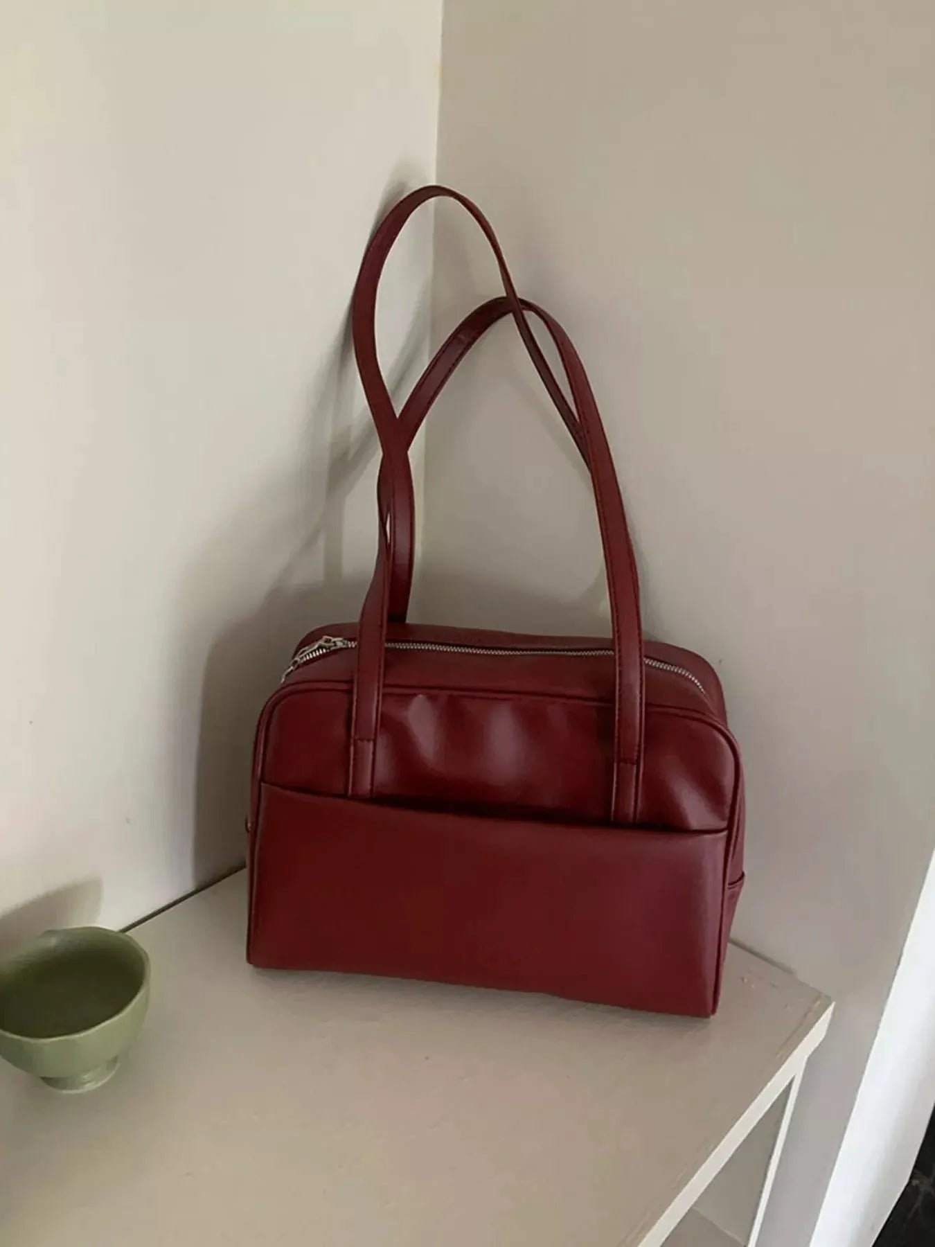 Classic Style Faux Leather Tote Bag by Partner Label