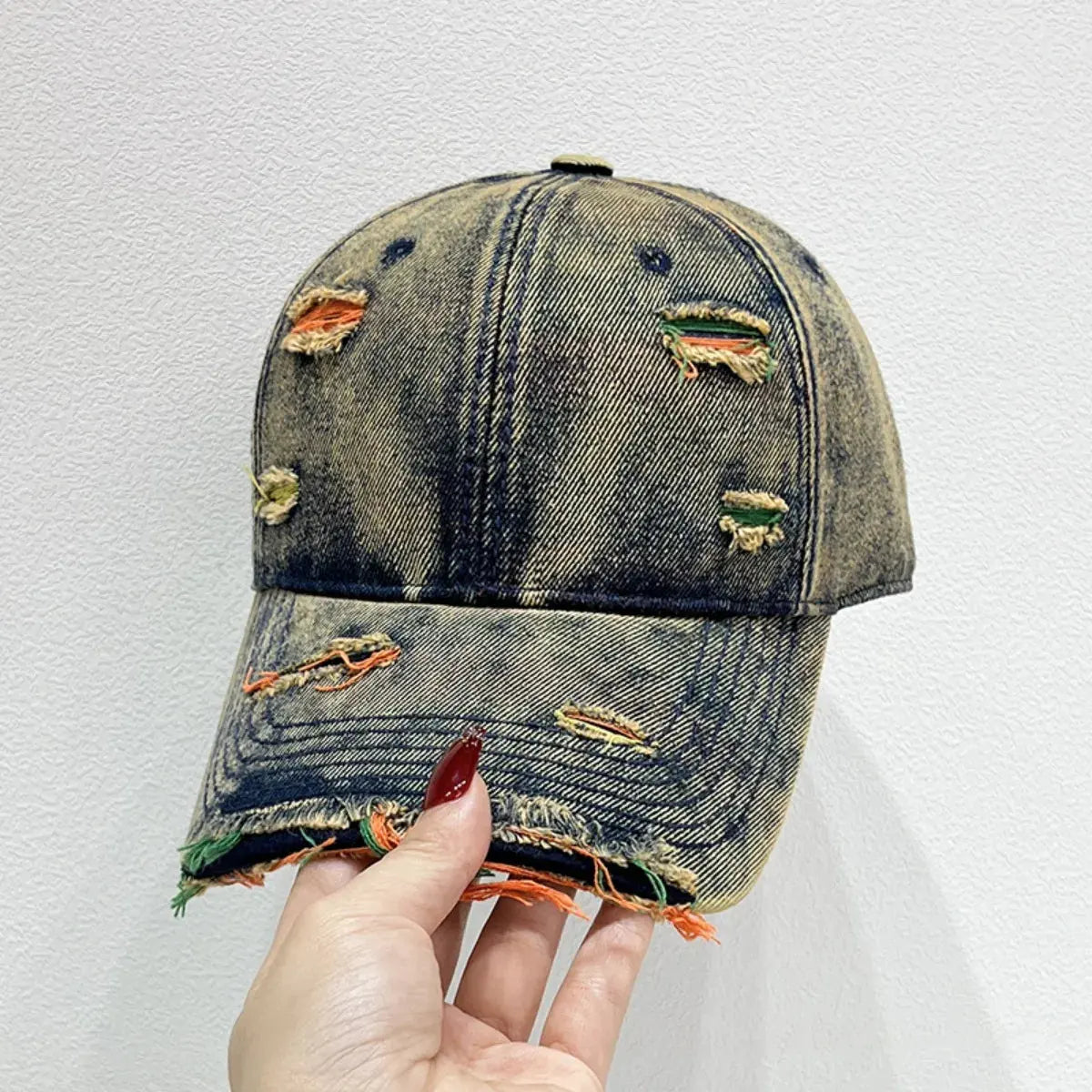 Distressed Adjustable Baseball Cap by Partner Label