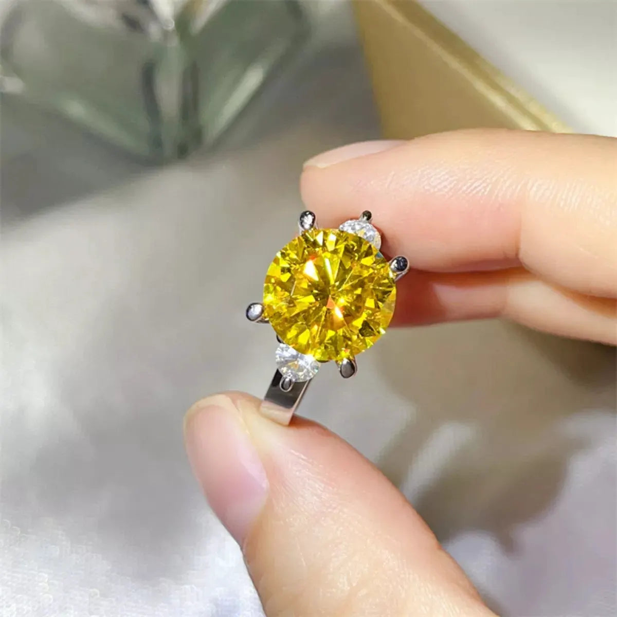 5 Carat Moissanite 925 Sterling Silver Ring by Partner Label