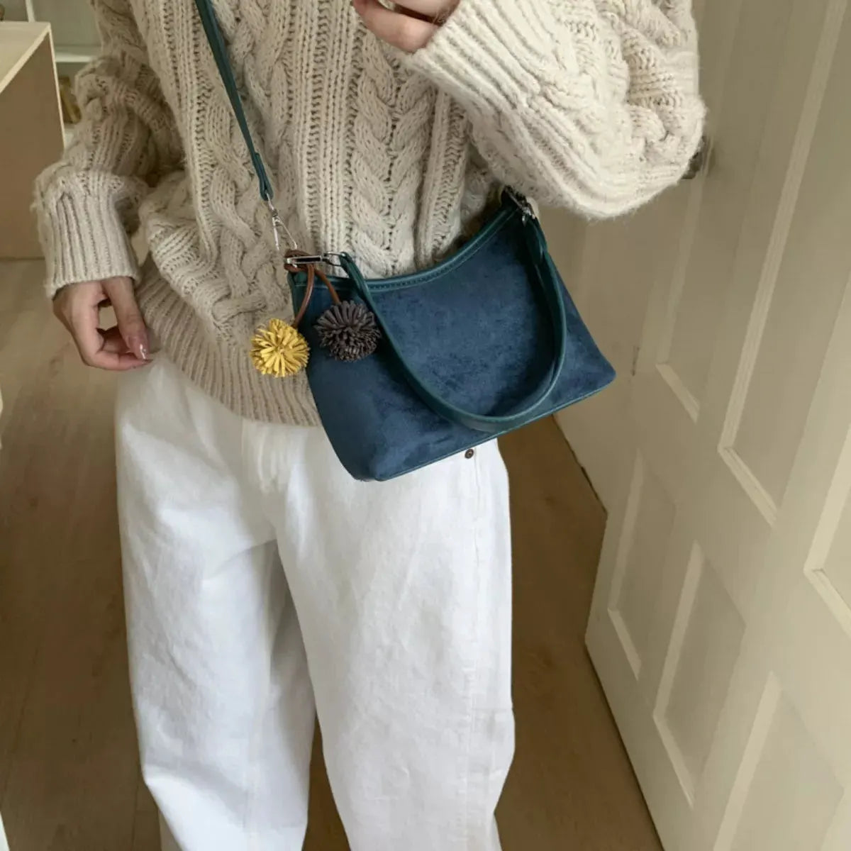 Suede Crossbody Bag with Adjustable Shoulder Strap by Partner Label