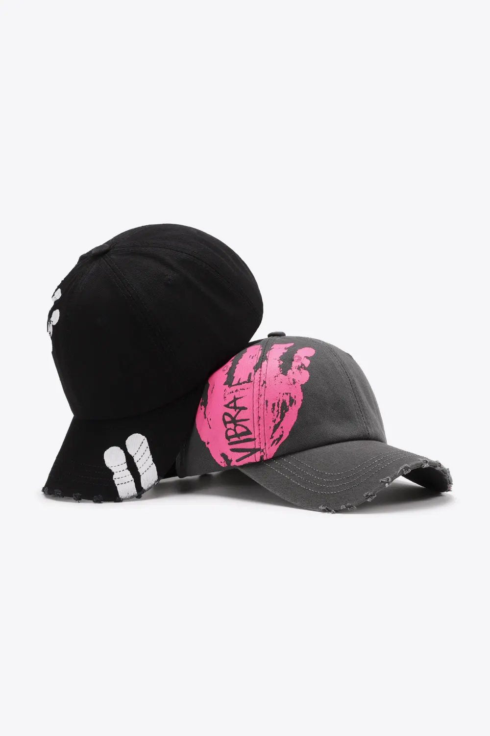 VIBRA Graphic Distressed Adjustable Baseball Cap by Partner Label