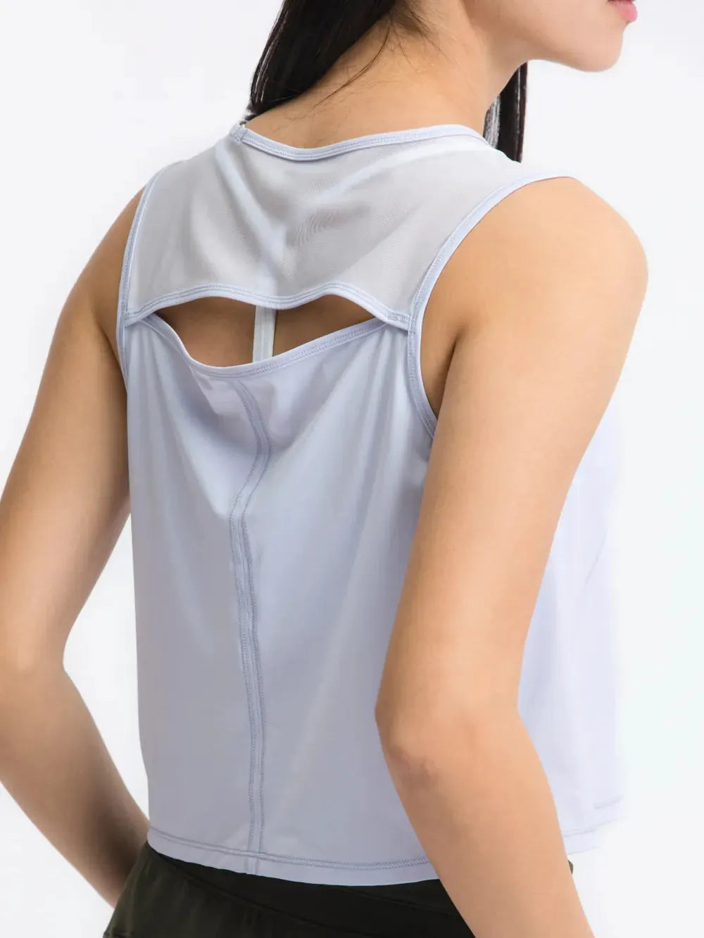 Millennia Round Neck Cropped Active Tank by Millennia