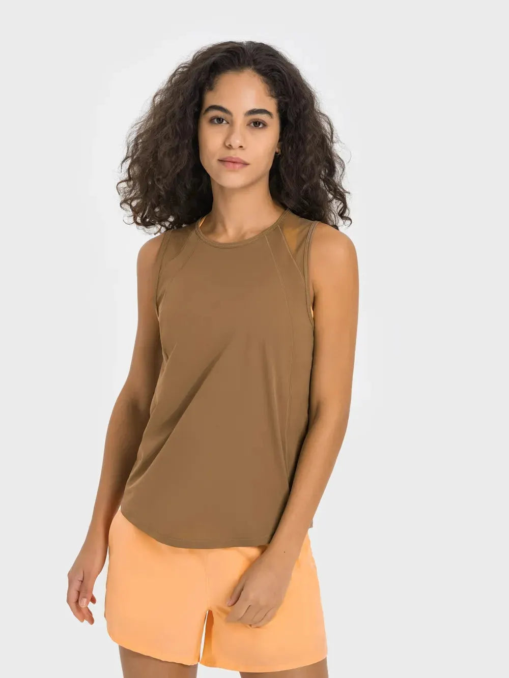 Millennia Cutout Back Round Neck Active Tank by Millennia