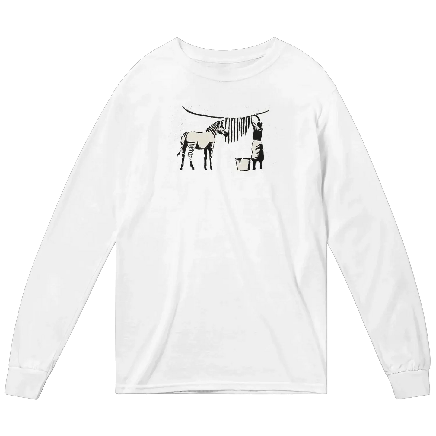 Banksy Zebra Stripes Artwork Long Sleeve Shirt by Art-O-Rama Shop